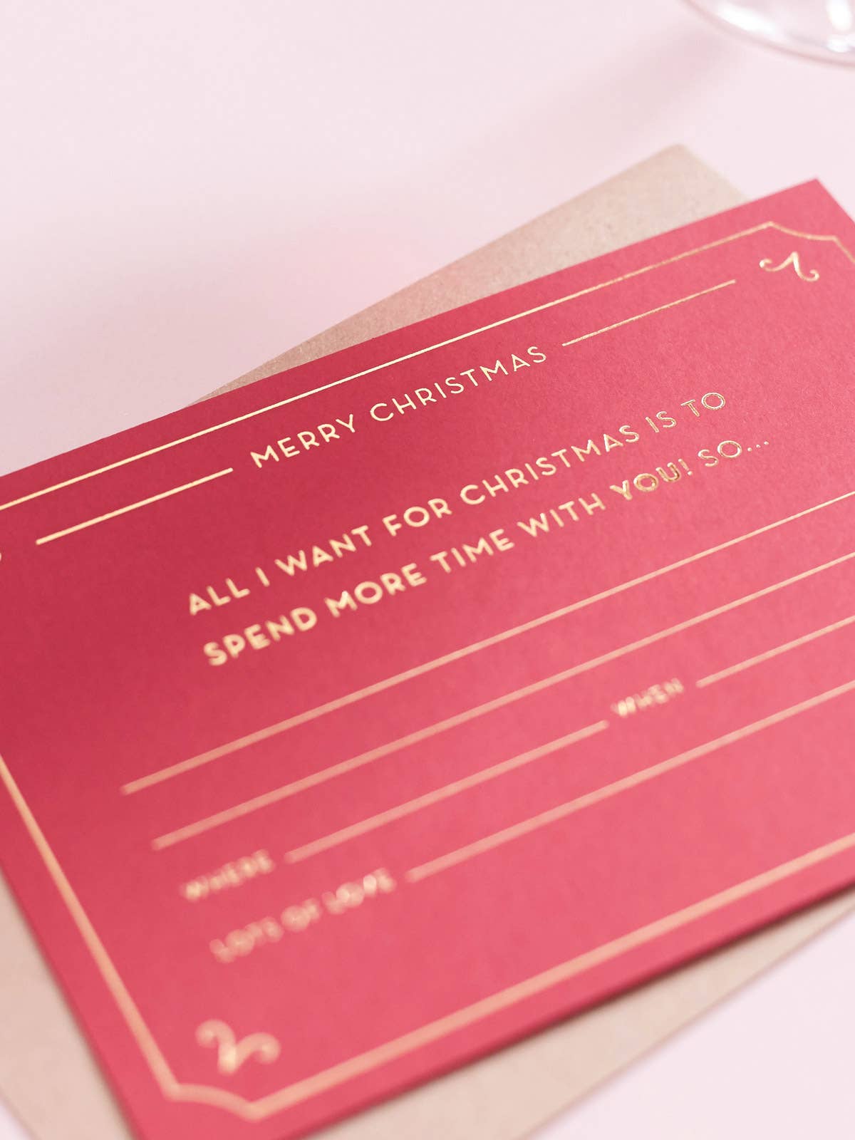All I Want For Christmas Heartfelt Gift Voucher Experience Token by penny black - close up