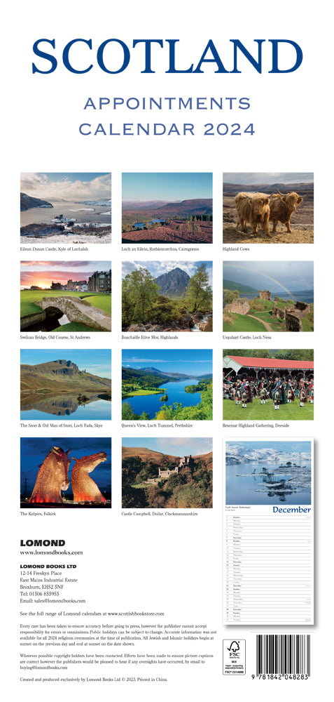 2024 Scotland Appointments Calendar - Penny Black