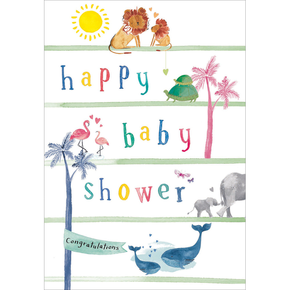 Animal Family Baby Shower Congratulations Card from Penny Black