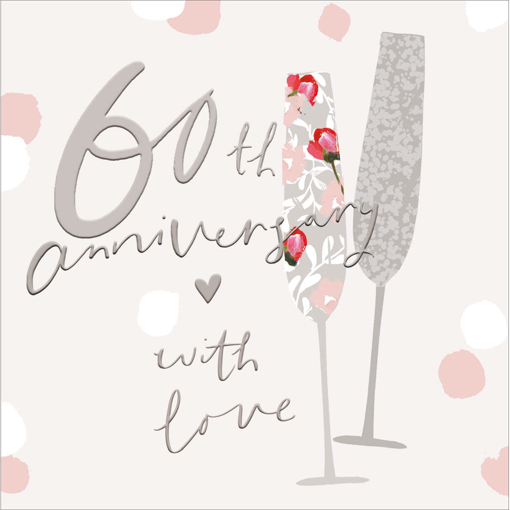 Floral Fizz With Love 60th Wedding Anniversary Card from Penny Black