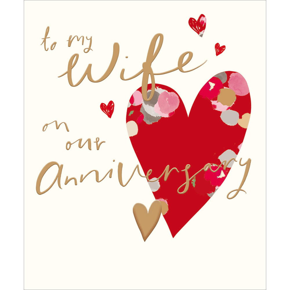 Colour Splash Wife Heart Anniversary Card from Penny Black