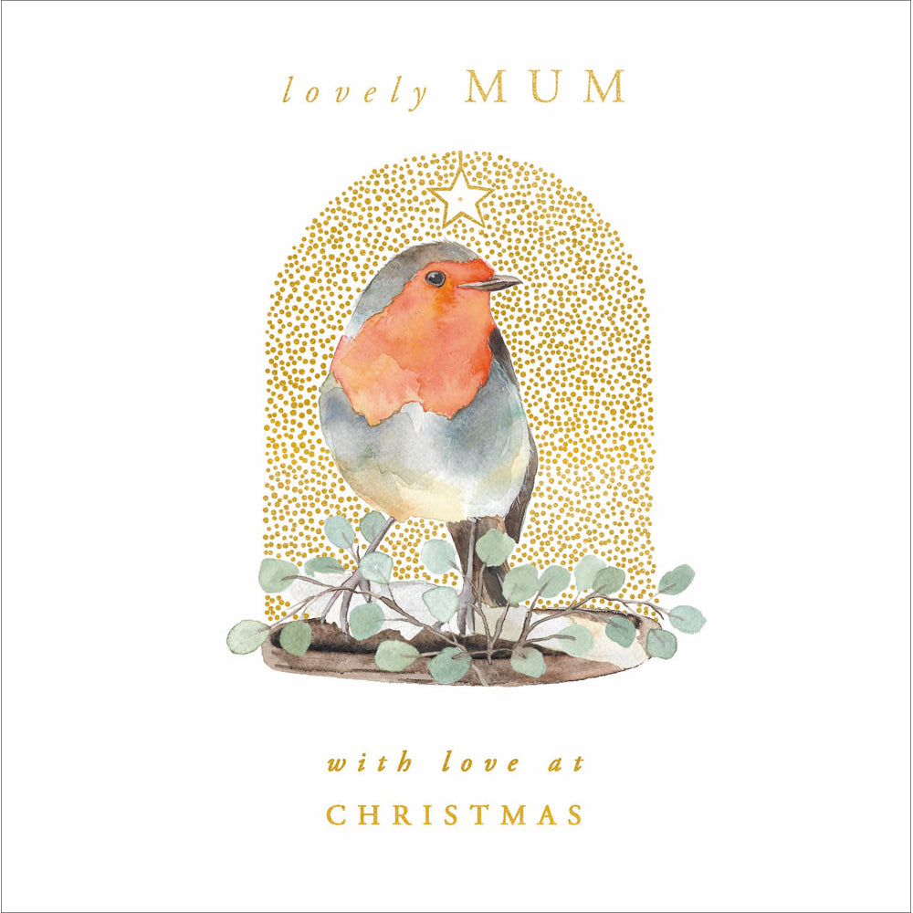 Lovely Mum Robin Cloche Christmas Card by Penny Black