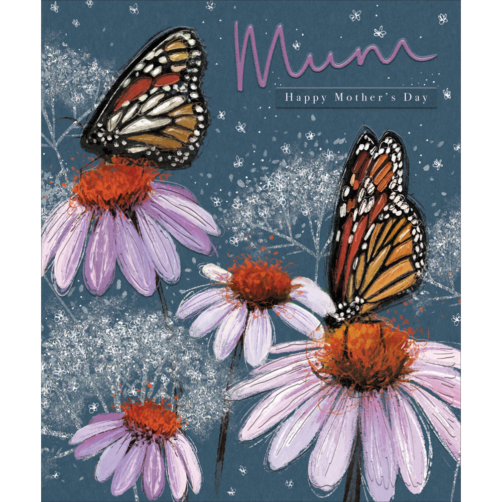 Monarch Butterflies on Daisies Mother's Day Card by penny black