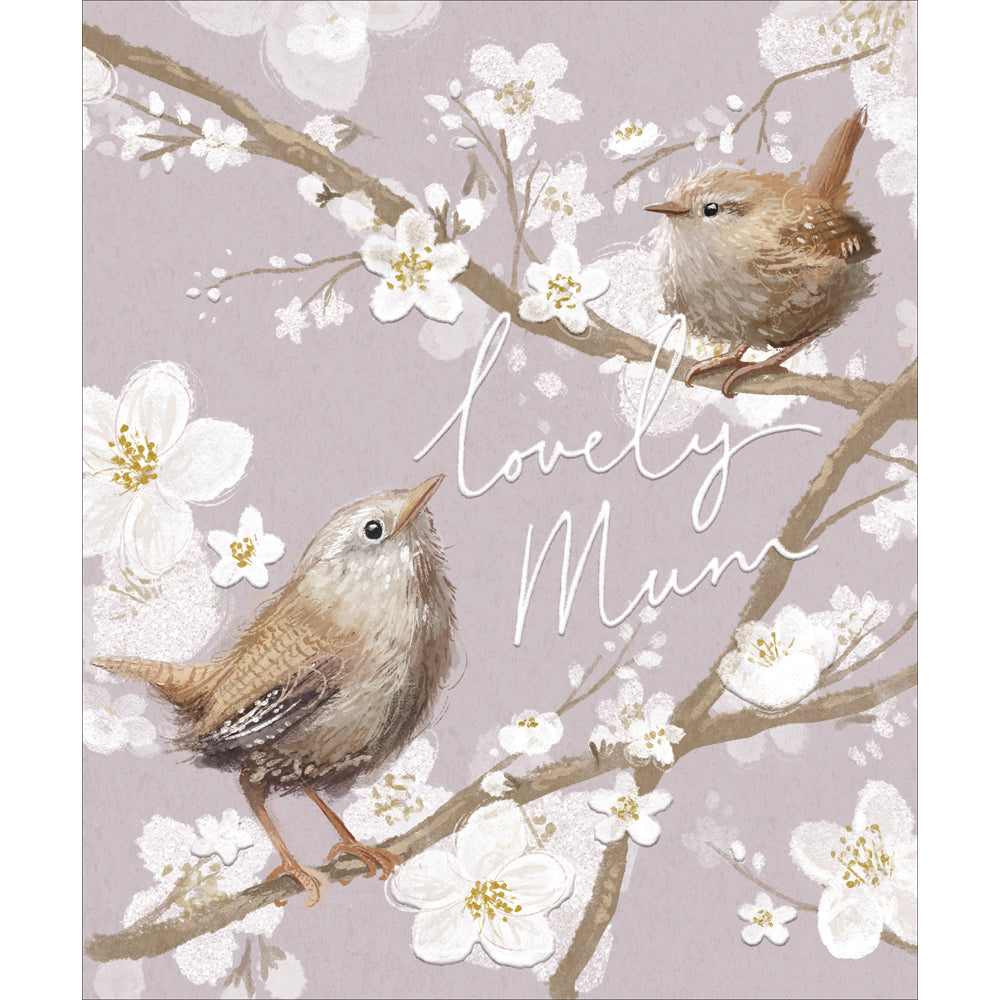 Sparrows on Blossom Branch Mother's Day Card by penny black