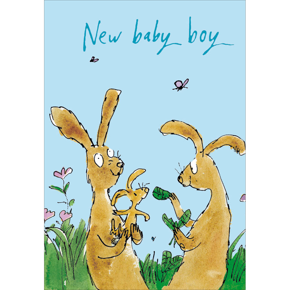 Bunnies Quentin Blake Baby Boy Card from Penny Black