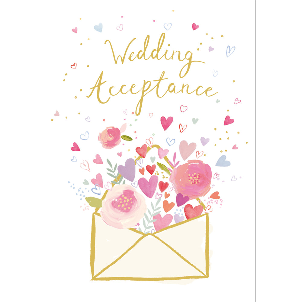 Floral Post Wedding Acceptance Card from Penny Black
