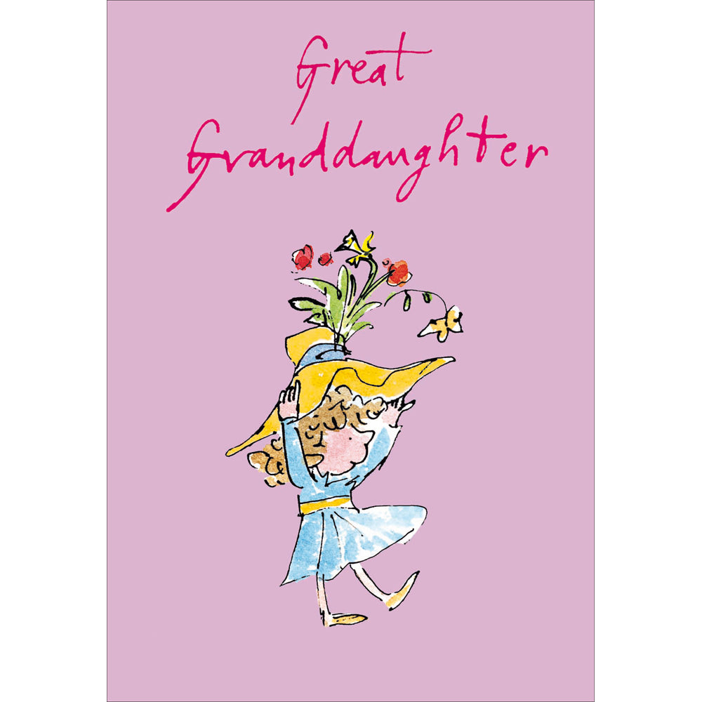 Floral Hat Great Granddaughter Quentin Blake Birthday Card from Penny Black