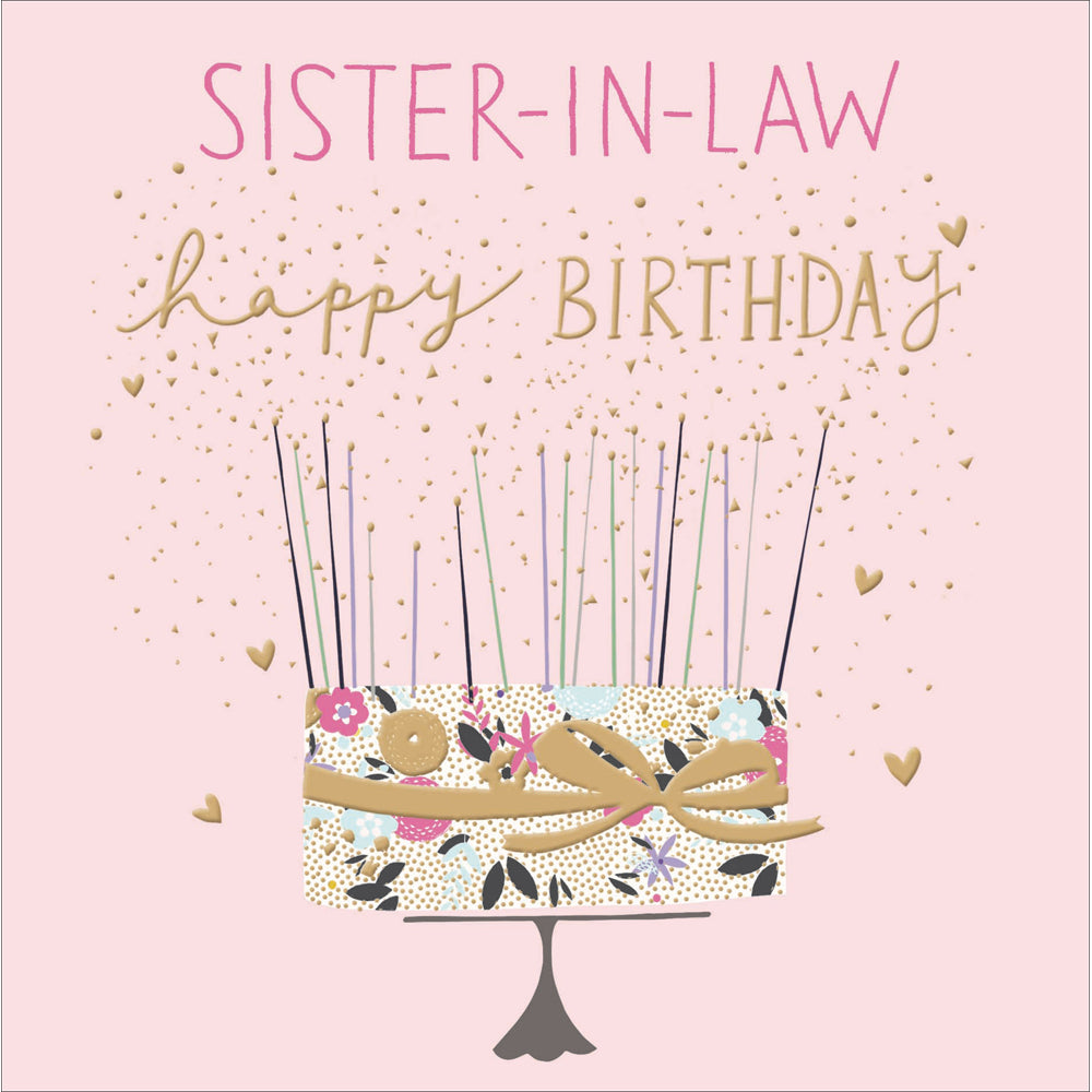 Sister-in-Law Glitzy Cake Birthday Card from Penny Black
