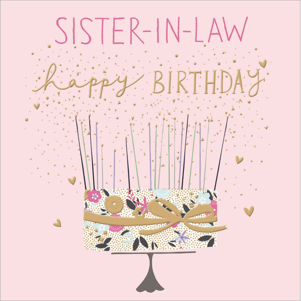 Sister-in-Law Glitzy Cake Birthday Card from Penny Black