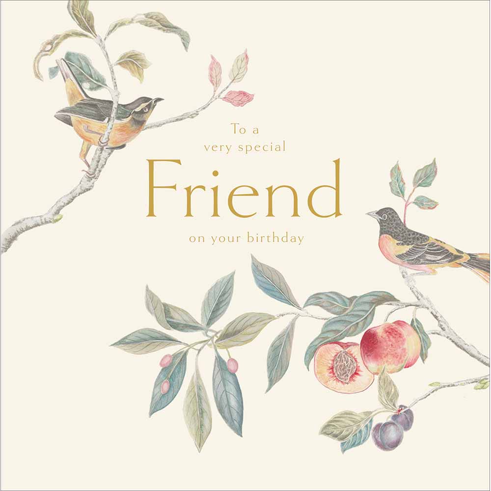 Birds In Peach Tree Special Friend Birthday Card from Penny Black