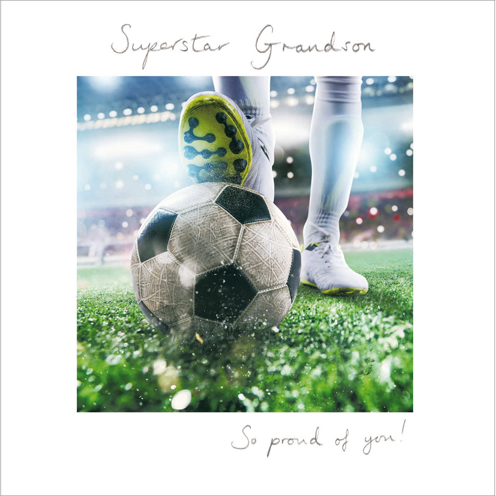 Superstar Grandson Football Photographic Birthday Card from Penny Black