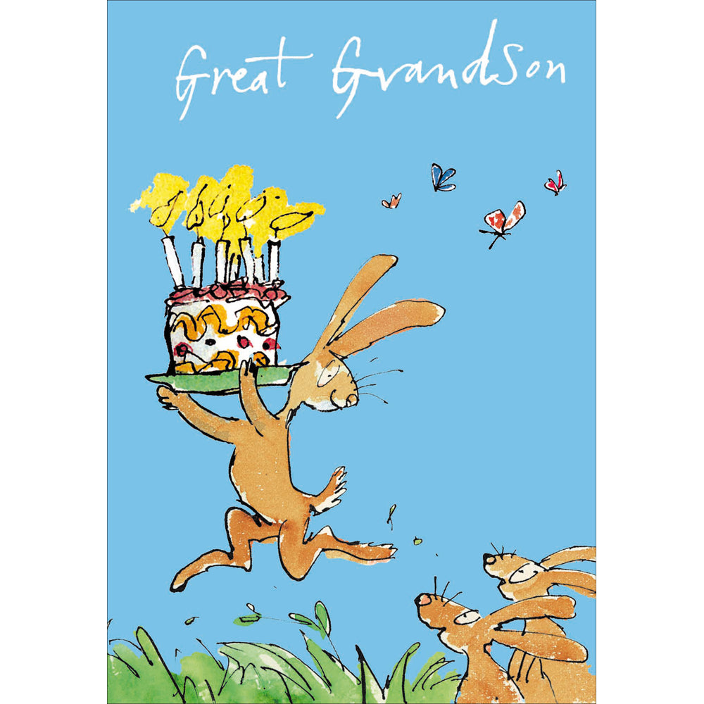 Bunny Thief Great Grandson Quentin Blake Birthday Card from Penny Black