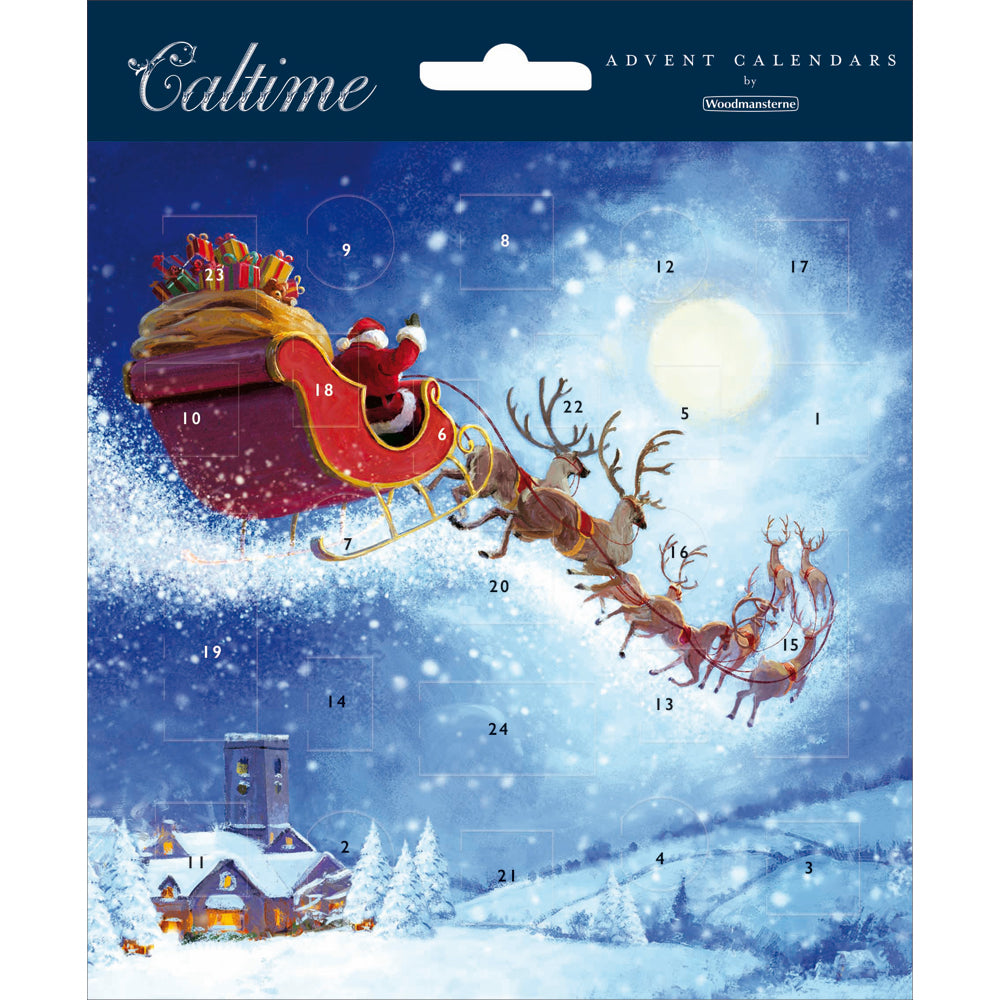 Snow Santa's Sleigh Advent Calendar Greetings Card by penny black