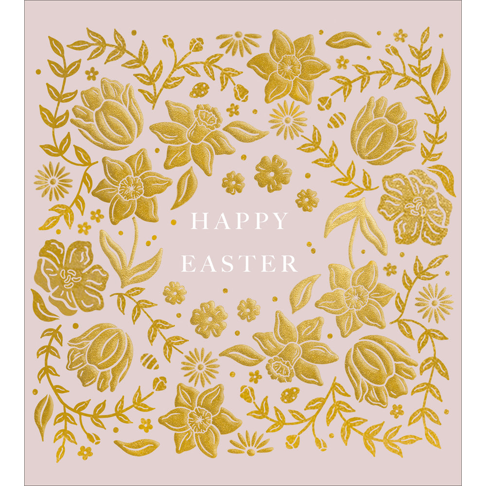 Gold Embossed Florets Easter Card by penny black