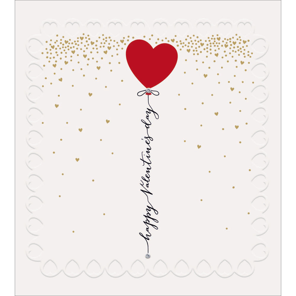 Balloon on a String Embossed Valentine Card by penny black