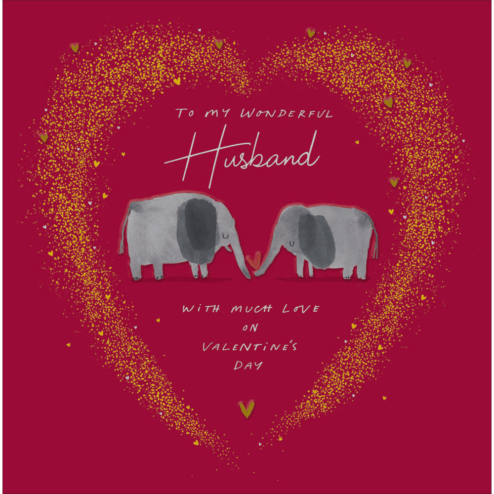 Wonderful Husband Elephant Kiss Valentine Card by penny black