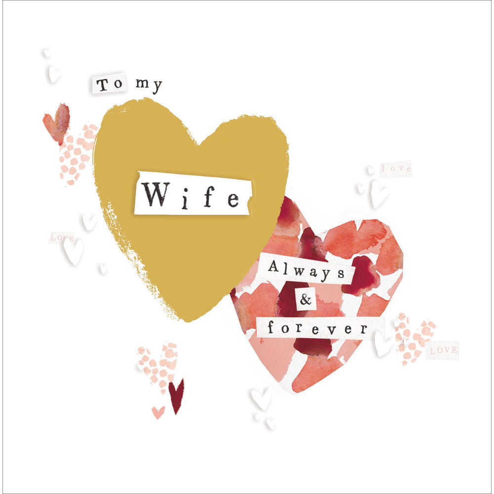 Wife Always and Forever Watercolour Valentine Card by penny black