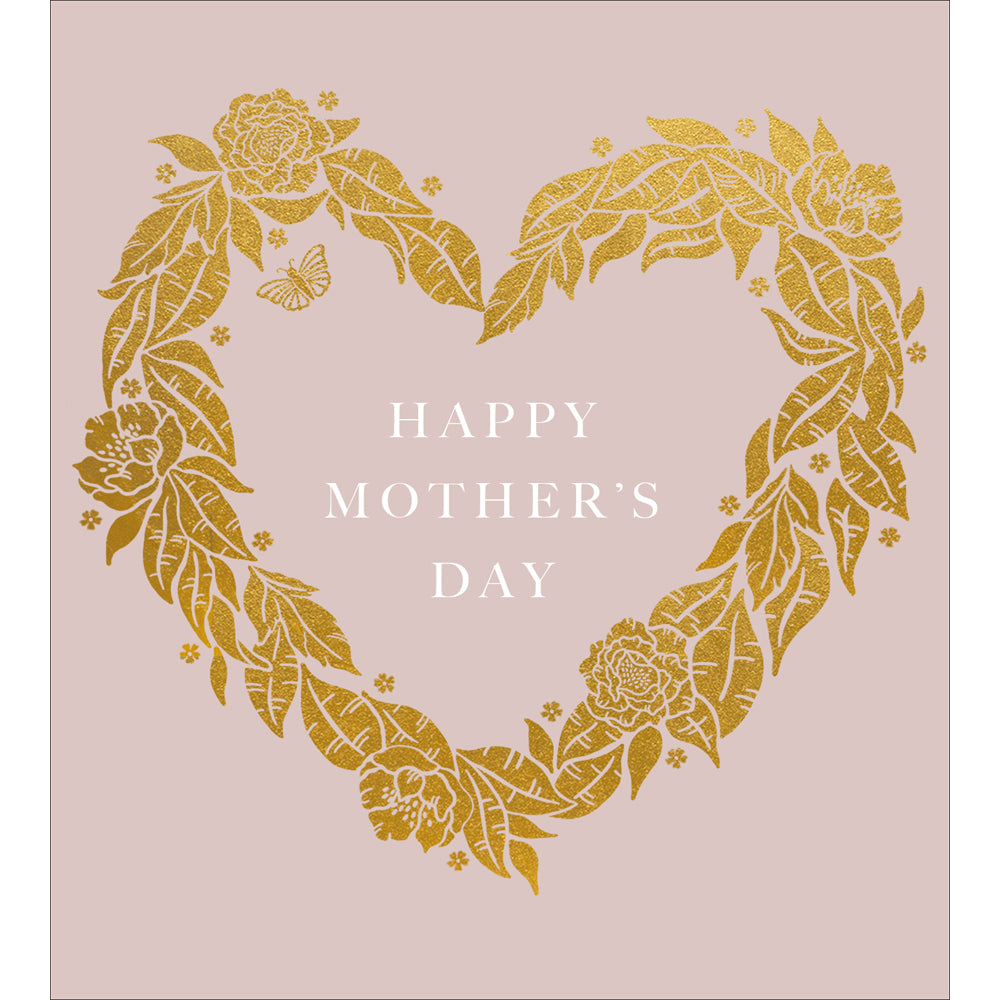 Floral Gilt Heart Mother's Day Card by penny black