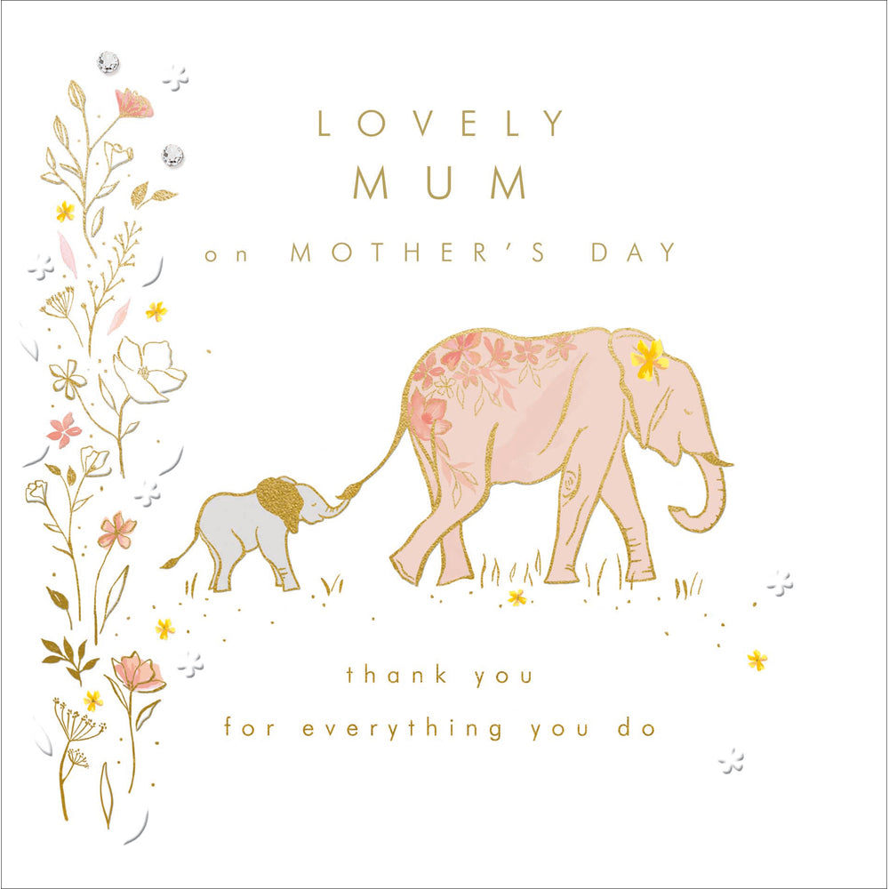 Lovely Mum Diamante Elephants Mother's Day Card by penny black