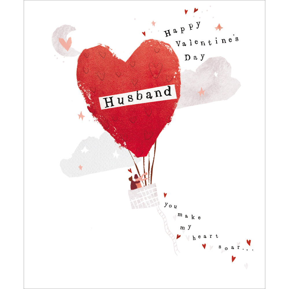 Husband Hot Air Balloon Heart Soar Valentine Card by penny black