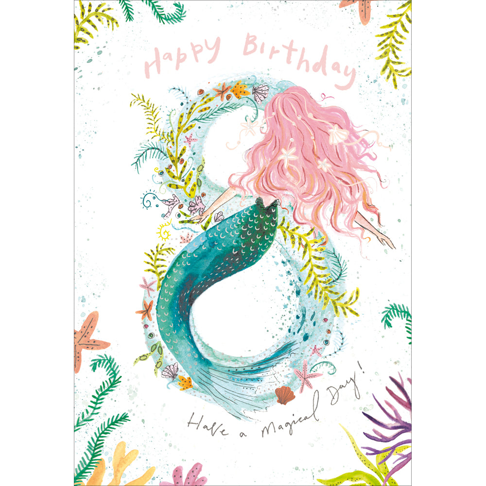 Pink Haired Mermaid Birthday Card at Penny Black