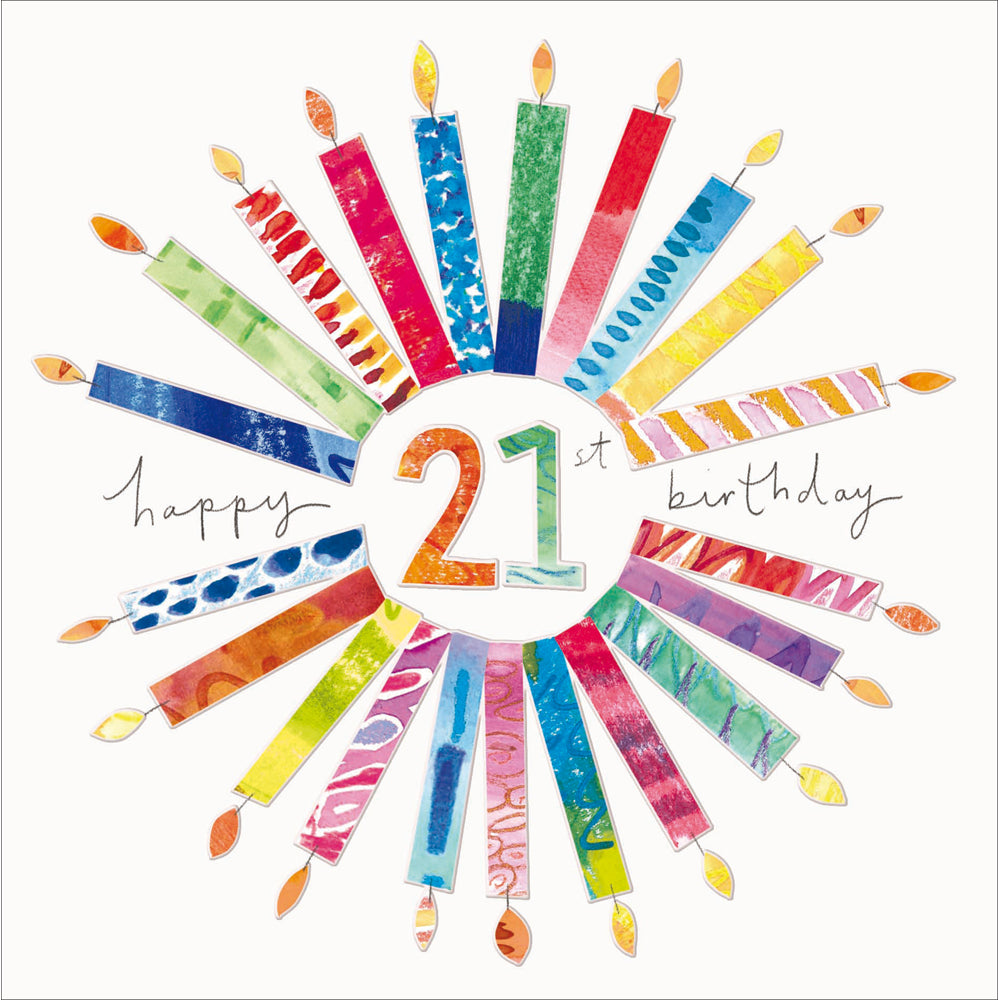 Kaleidoscope Candles 21st Birthday Card from Penny Black