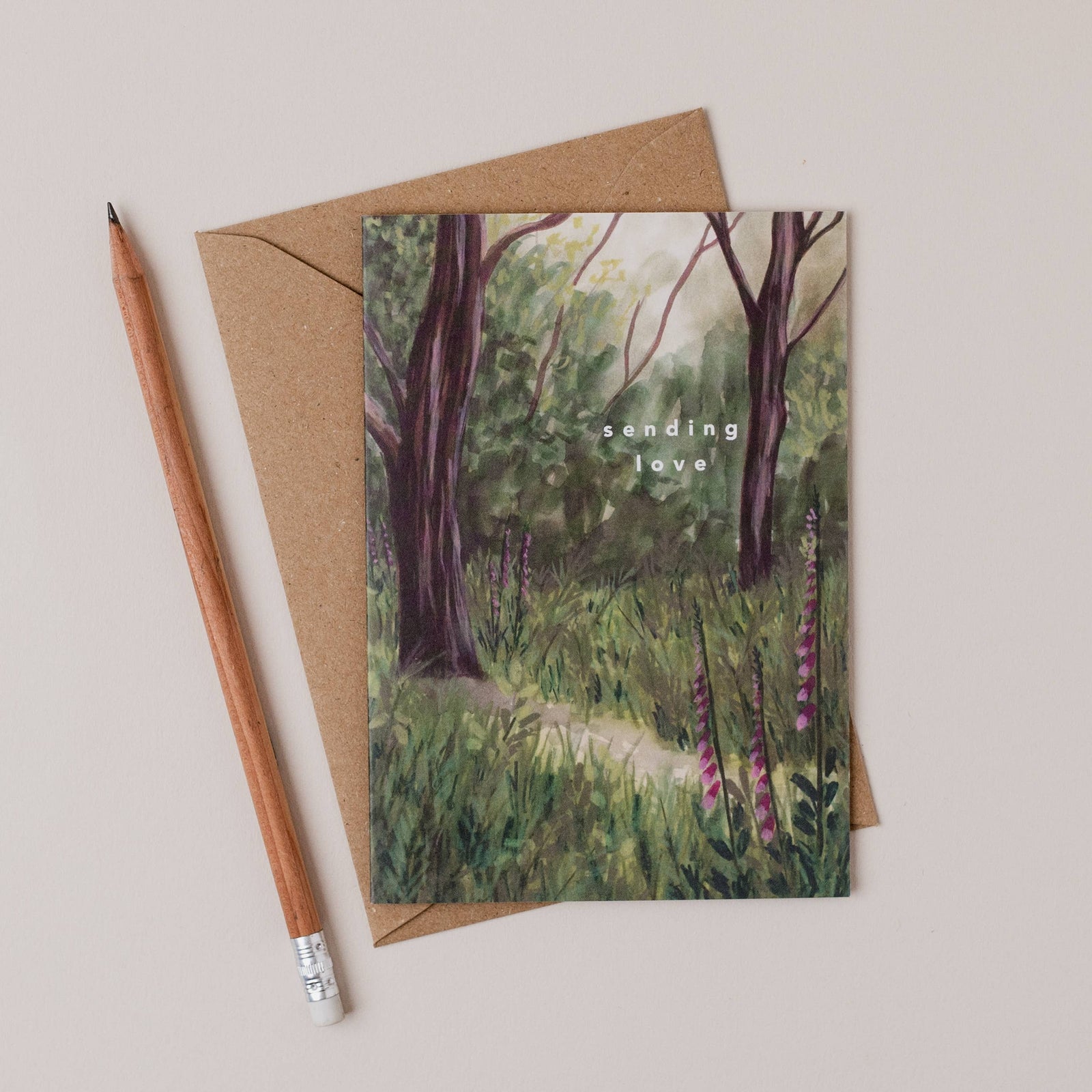 Foxglove Woodland Sending Love Card by joy jen studio at penny black
