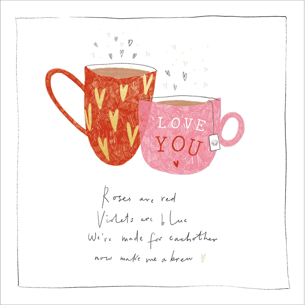 Make Us a Brew Funny Rhyme Valentine Card by penny black