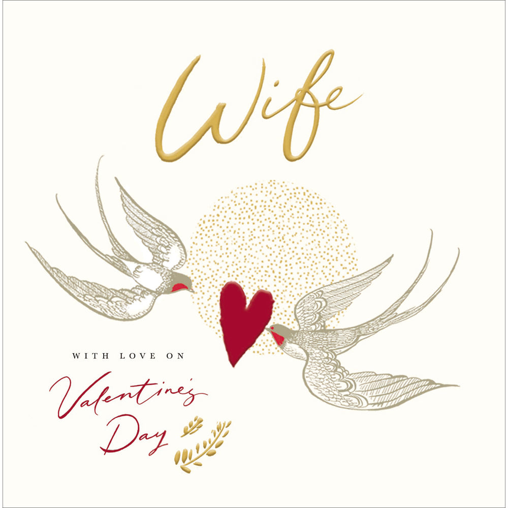 Wife Birds Love Gift Valentine Card by penny black