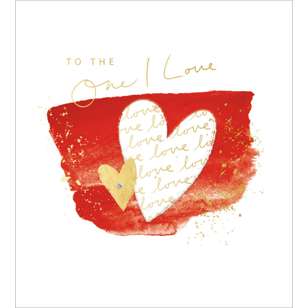 One I Love Watercolour Embellished Valentine Card by penny black