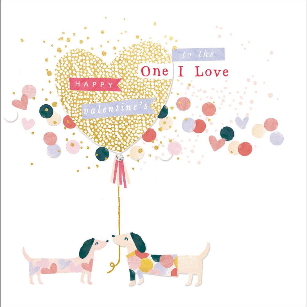 One I Love Dachshunds With Balloon Valentine Card by penny black