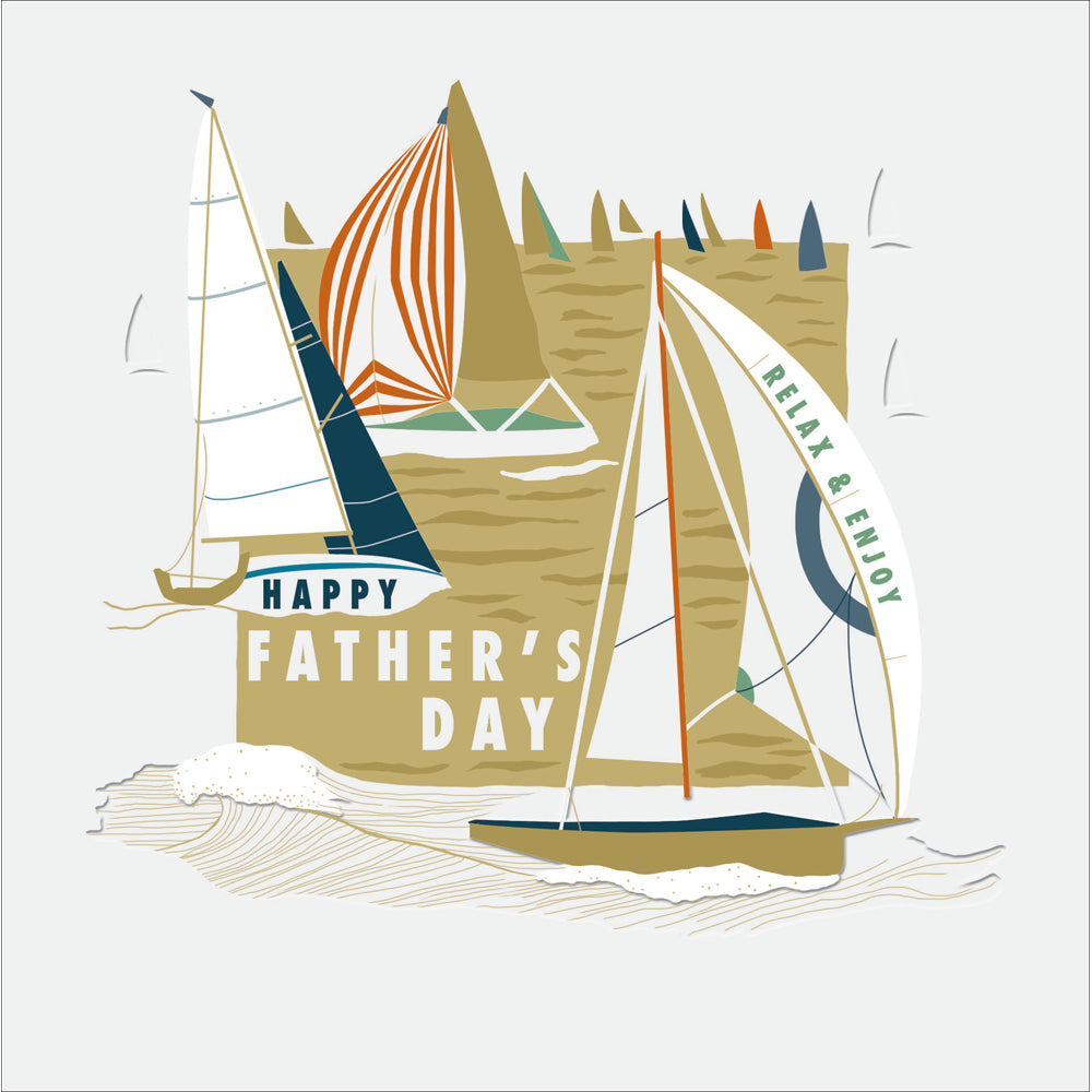 Relax Sailing Gold Foil Father's Day Card by penny black