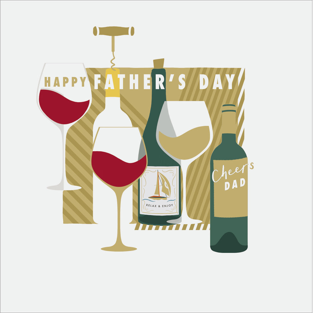 Cheers Dad Gold Foil Father's Day Card by penny black