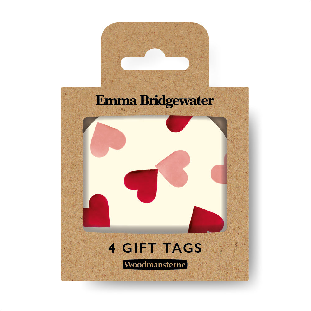 Emma Bridgewater Pink Hearts Gift Tag 4 Pack By Penny Black