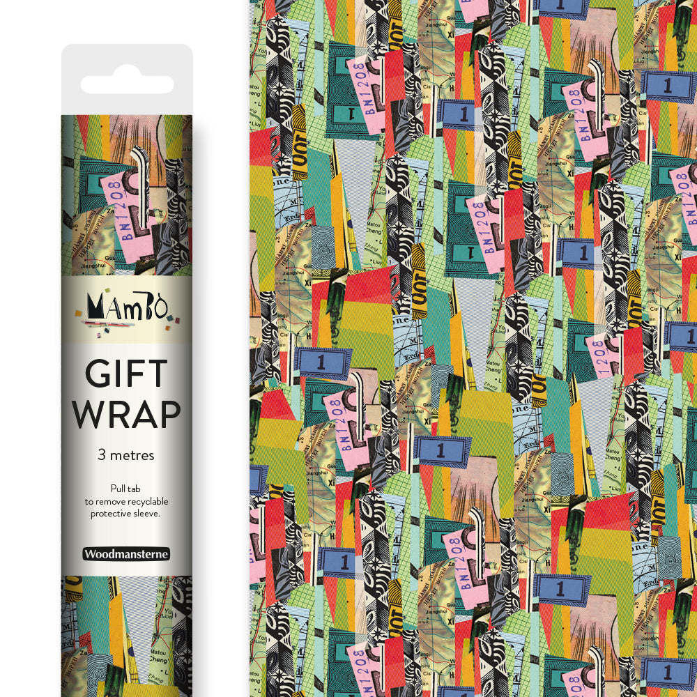 Mambo Collage 3m Gift Wrapping Paper Roll By Penny Black