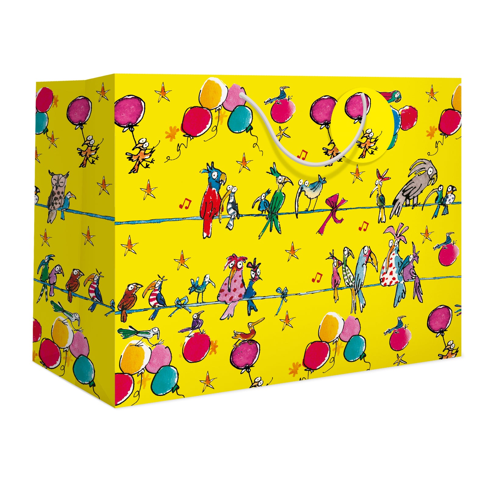 Quentin Blake Party Birds Large Landscape Gift Bag By Penny Black