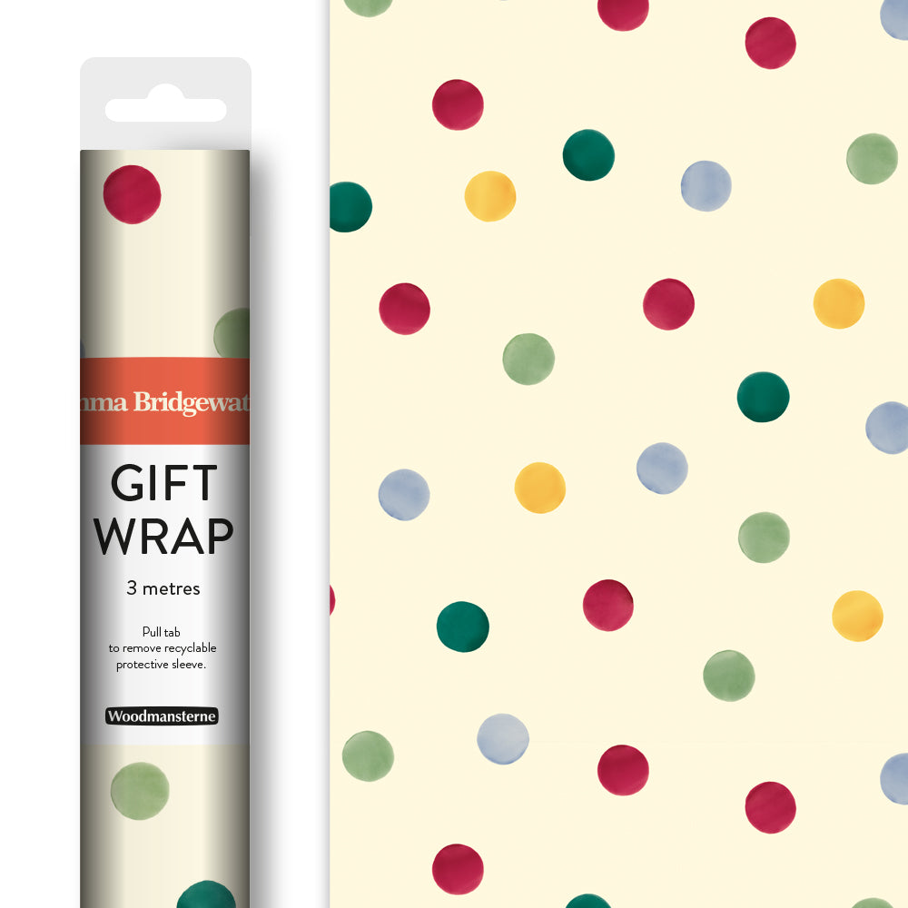 Emma Bridgewater Polka Dots 3m Gift Wrapping Paper Roll By Penny Black