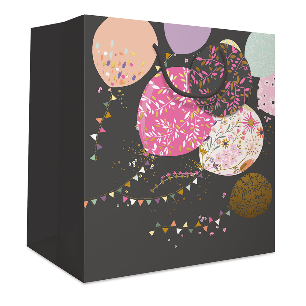 Peach &amp; Prosecco Balloons Medium Gift Bag By Penny Black