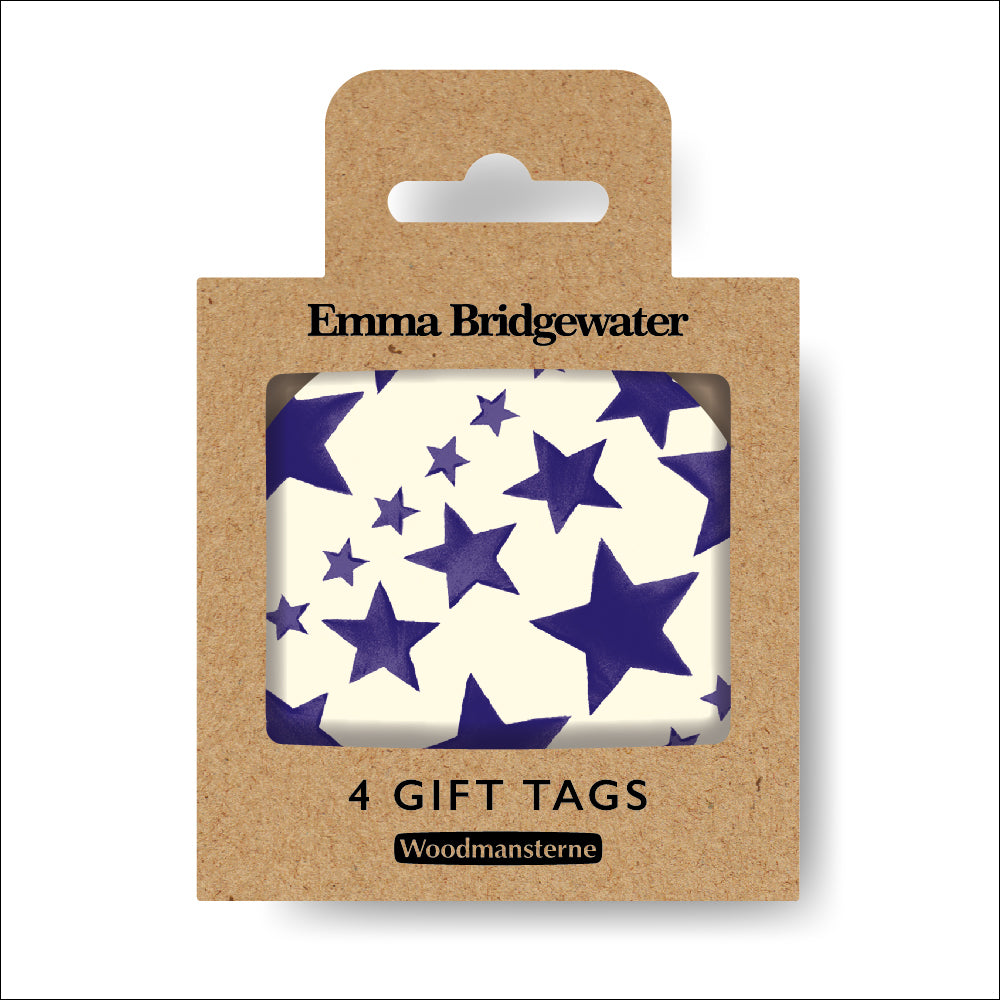 Emma Bridgewater Blue Stars Gift Tag 4 Pack By Penny Black