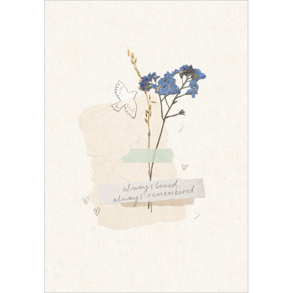 Loved and Remembered Dried Flower Sympathy Card from Penny Black