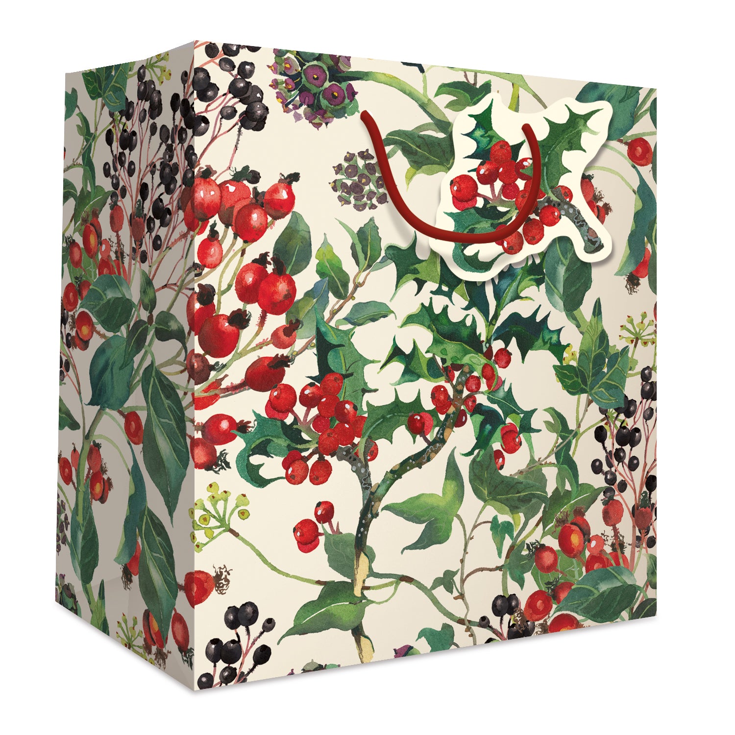 Winter Flowers Emma Bridgewater Medium Christmas Gift Bag by penny black - side view