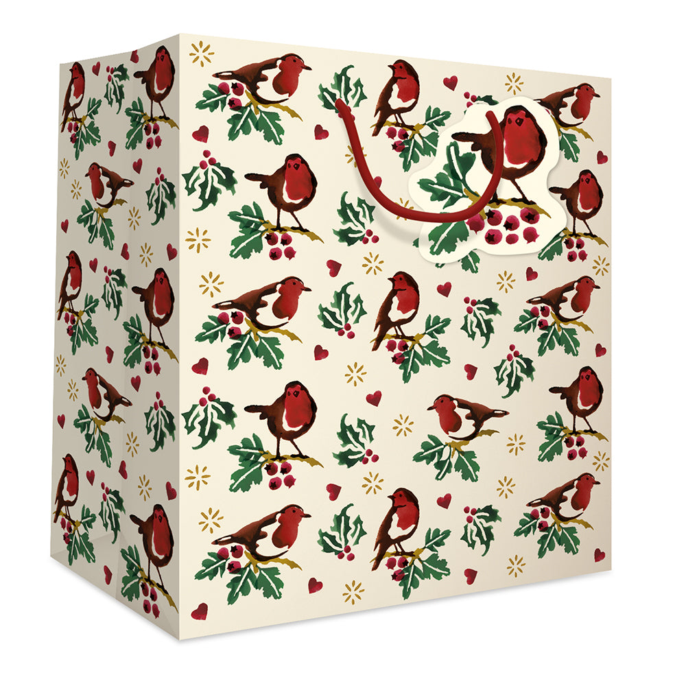 Little Robin Emma Bridgewater Christmas Medium Gift Bag by penny black - side view