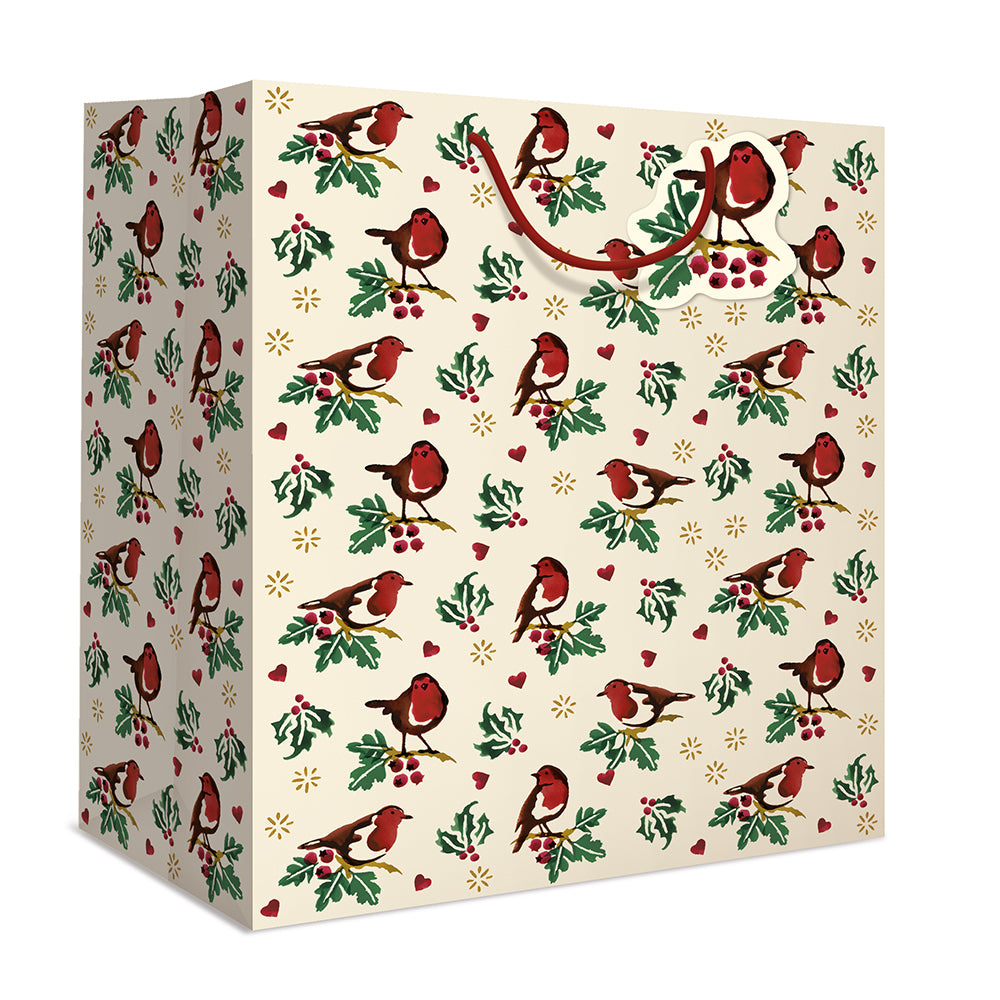 Little Robin Emma Bridgewater Christmas Large Gift Bag by penny black - side view