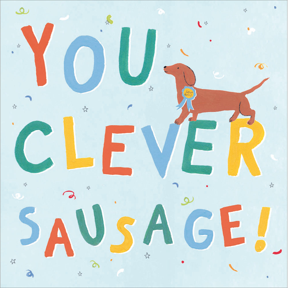 Clever Sausage Dog Exam Congratulations Card by penny black
