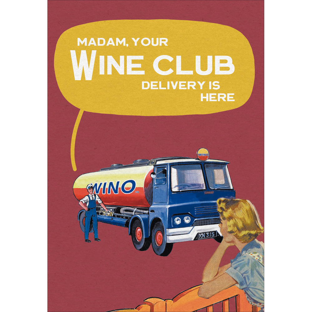 Wine Club Tanker Funny Card from Penny Black