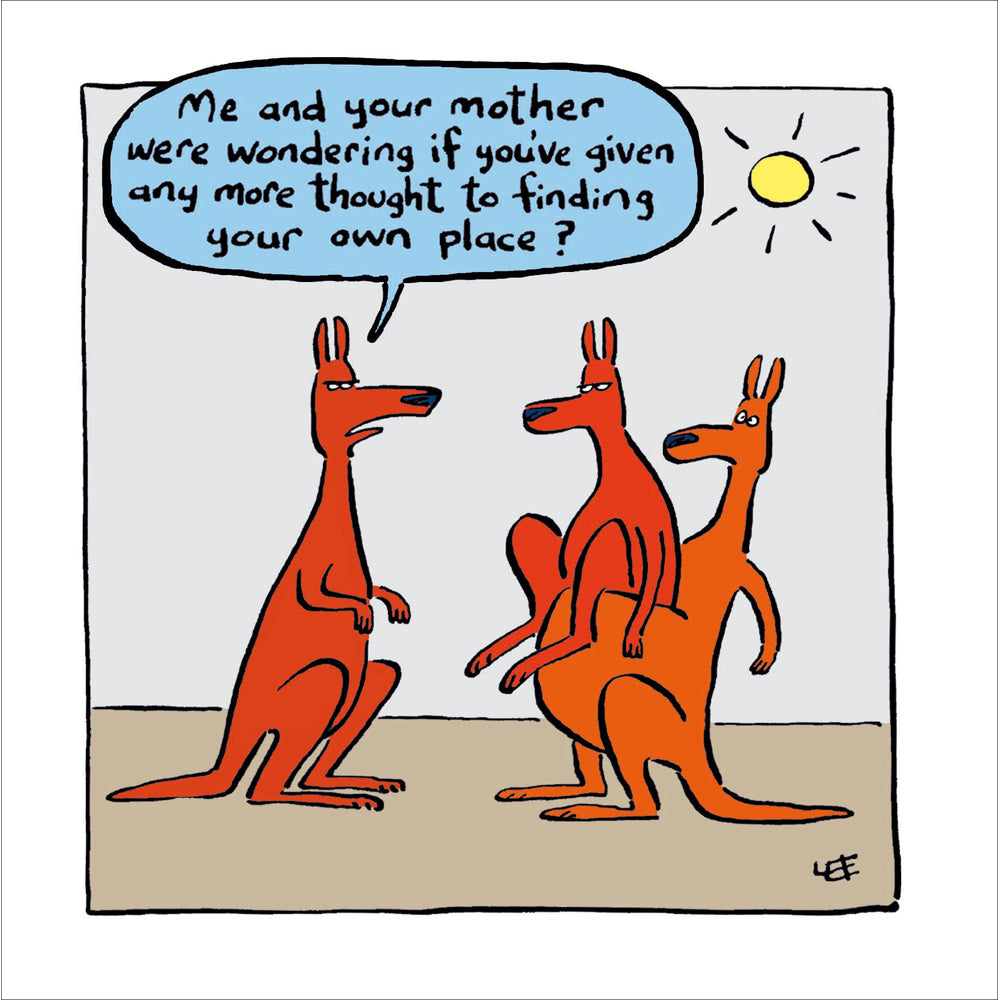 Kangaroo Finding Own Place Funny Card from Penny Black
