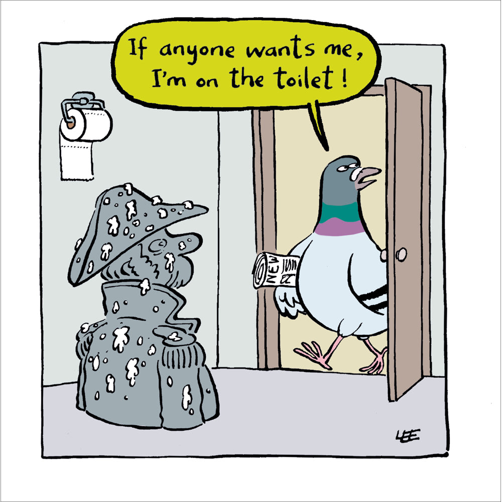 Pigeon Toilet Funny Card from Penny Black