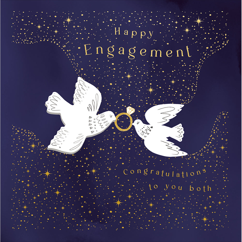 White Dove Ring Embellished Engagement Card from Penny Black