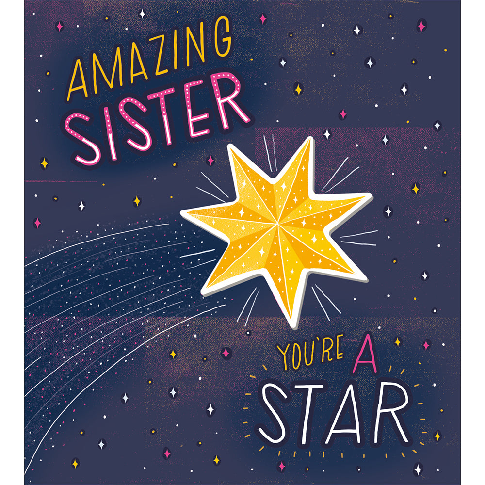 Amazing Sister Star Embellished Birthday Card from Penny Black