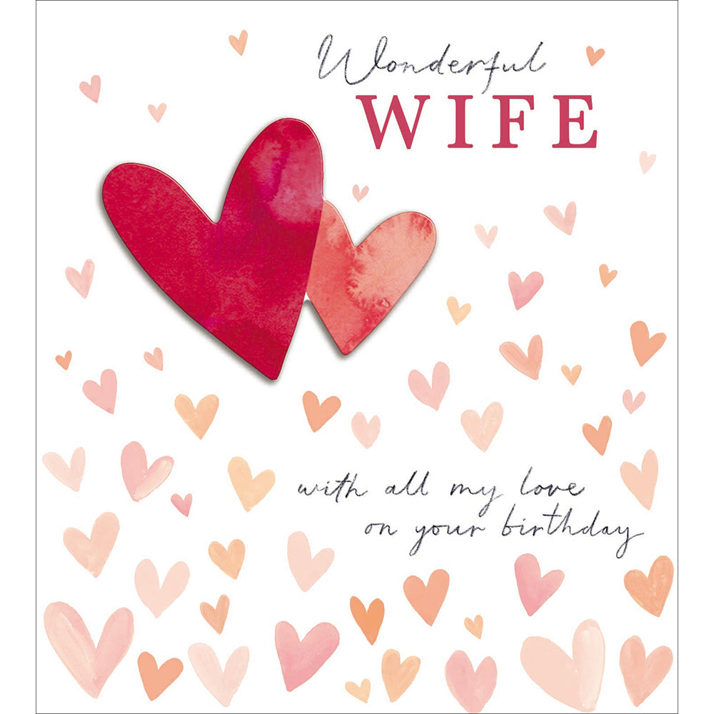 Wonderful Wife Hearts Embellished Birthday Card from Penny Black